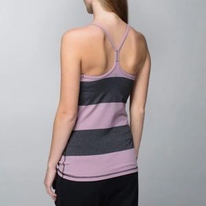 Lululemon power y tank purple gray stripe
